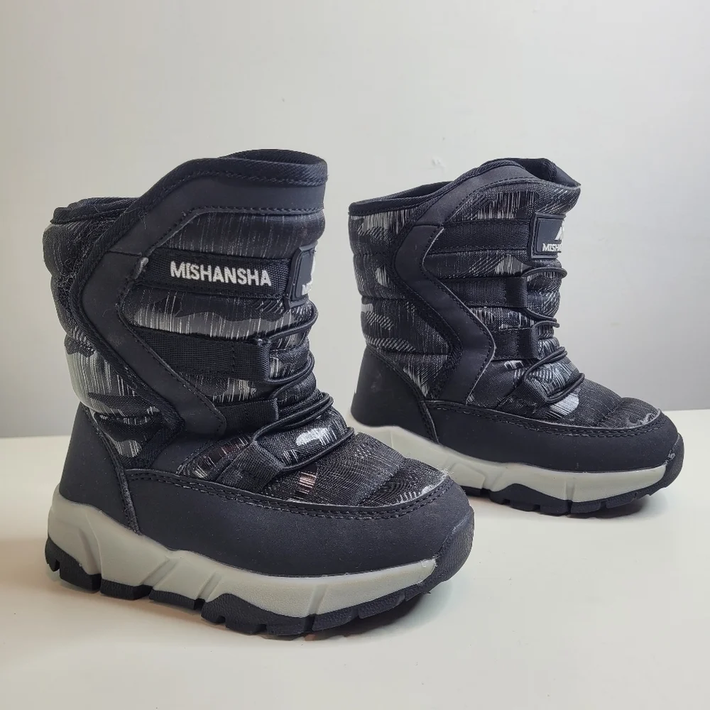 Mishansha Black Waterproof Snowboots Unisex Size 10 Toddlers 27 Euro